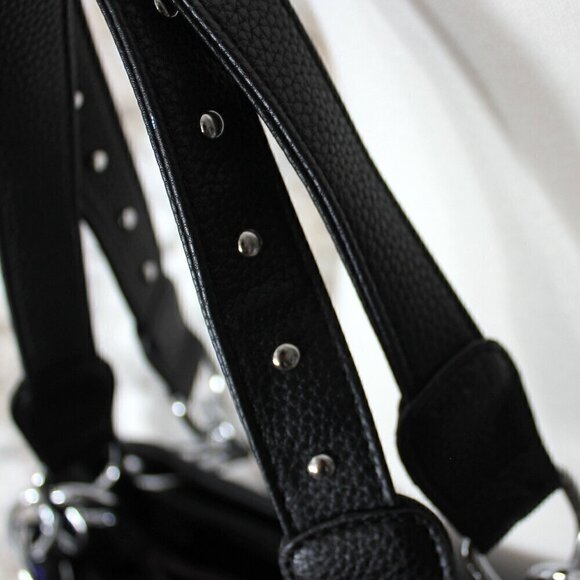 American Flag Red White Blue Rhinestone Bling Black Hobo Patriotic Handbag Bag - Picture 10 of 10